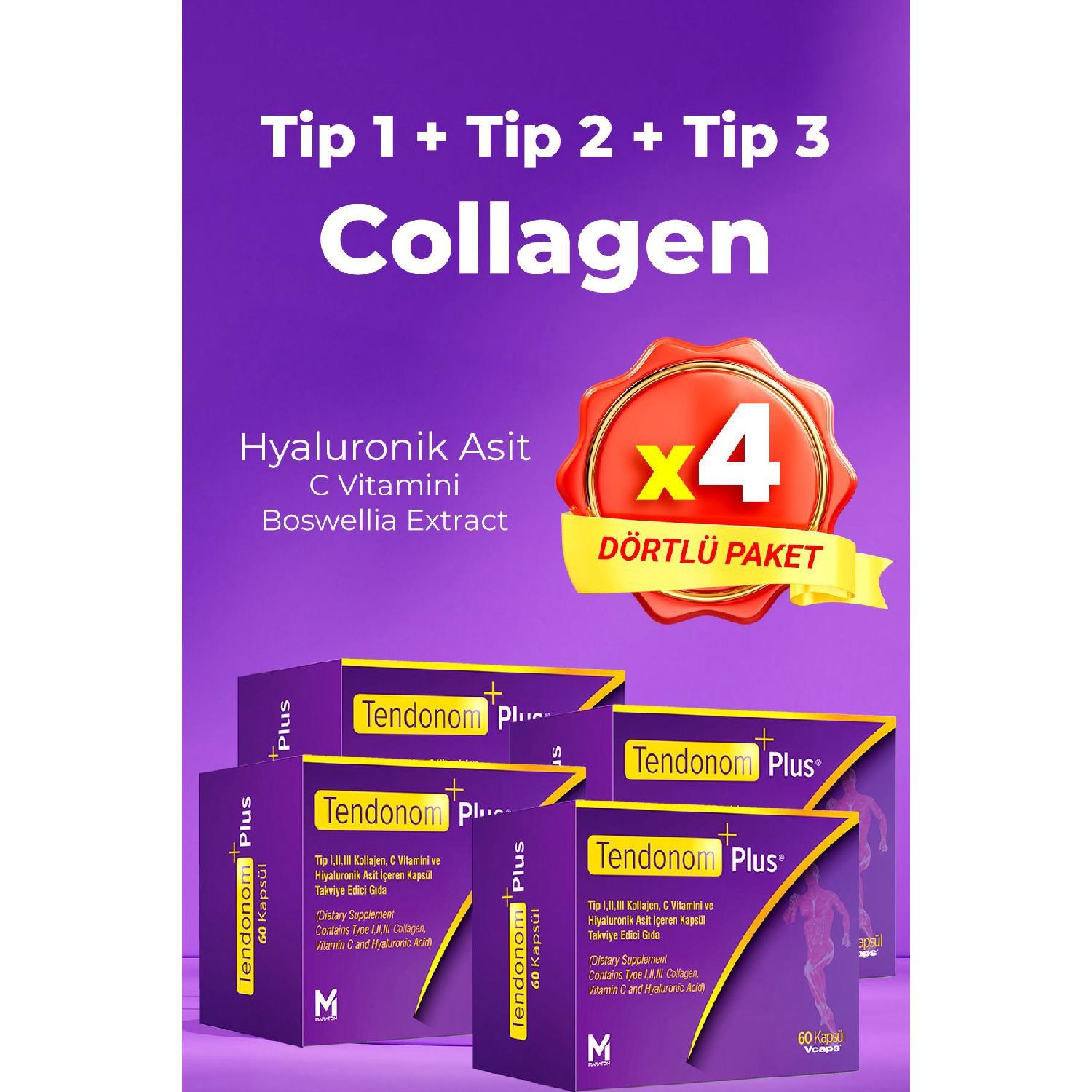 

Type 1-2-3 Collagen Hyaluronic Acid 60 Capsules X 4 Pieces