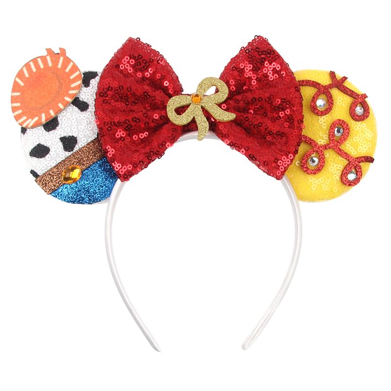 Disney Mickey 3.3"Velvet Ears Headband For Girls Soft Bow Hairband Halloween Festival Party Christmas DIY Hair Accessories