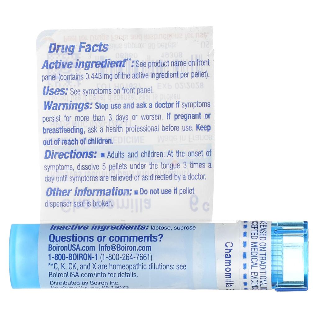 Chamomilla, 6C, Teething and Stimulant, Approx. 80 Pellets