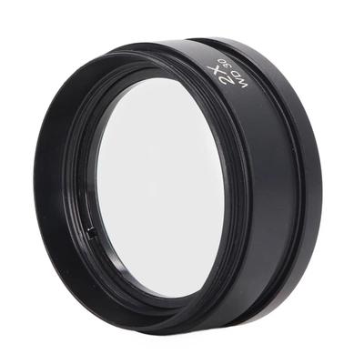 Auxiliary Objective Lens Standard Design Easy Installation 2X Magnification Aluminium Alloy Microscope Lens for Replacement