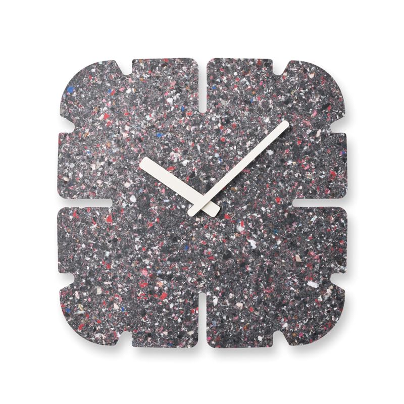 Lemnos Paneco Analog Wall Clock, Made of Recycled Fiber Board, PANECO CLOCK HIL22-11 B MID Slit Corner