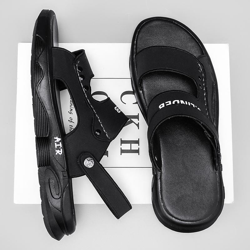 Leather Sandals Men's Casual Sports Driving Beach Slippers Summer Outdoor Wear Breathable Comfortable Driving License Dad Shoes