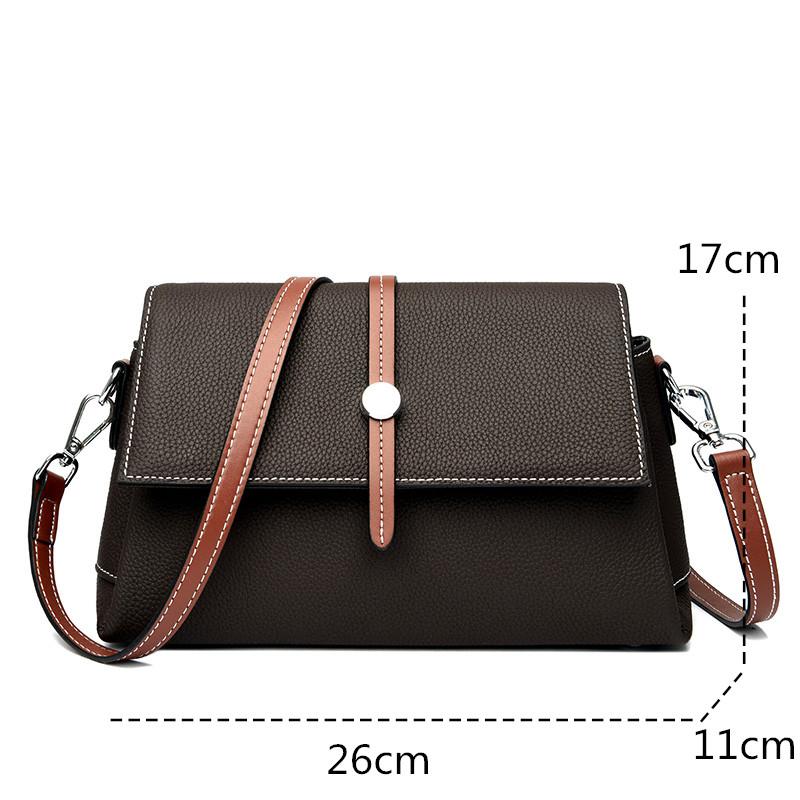 Skin Feeling Soft Genuine Leather Shoulder Messenger Women 100%Cow Leather 2023 Fashion Female Crossbody Bag Lady Quality Purses