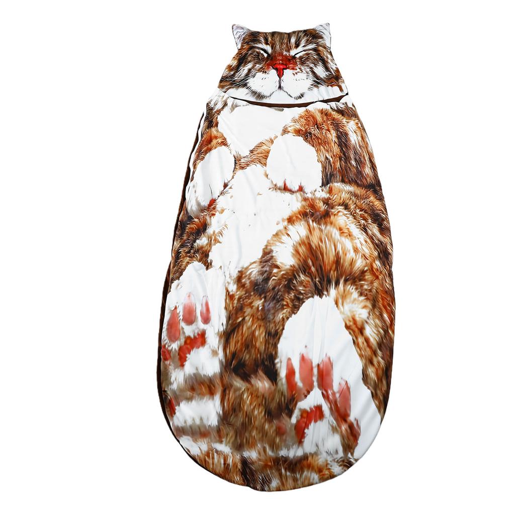 Cat Shaped Plush Sleeping Bag Adorable Adult Soft Sleeping Bag for Home Travel Camping