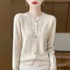 QingHe Cashmere Women's 30% Cashmere Cardigan - Soft & Warm Wool Blend Sweater