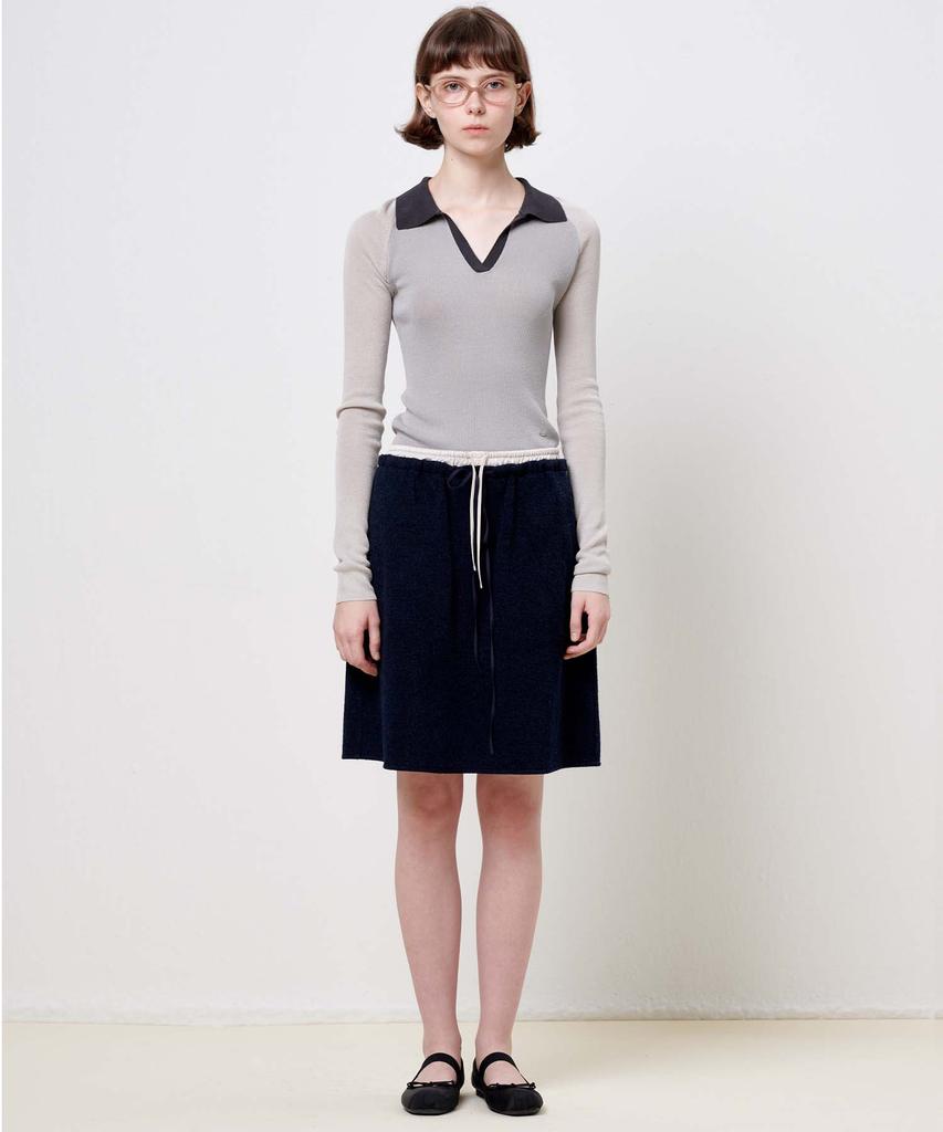 Plack Woman Somedays Two-Way Knit Skirt Navy