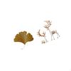 Wrought Iron Ginkgo Leaves Wall Decor European Reindeer Statues Collectable Craft Sculpture for