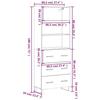 VidaXL Buffet haut Blanc 69,5x34x180 cm Bois d'ingénierie 3189405