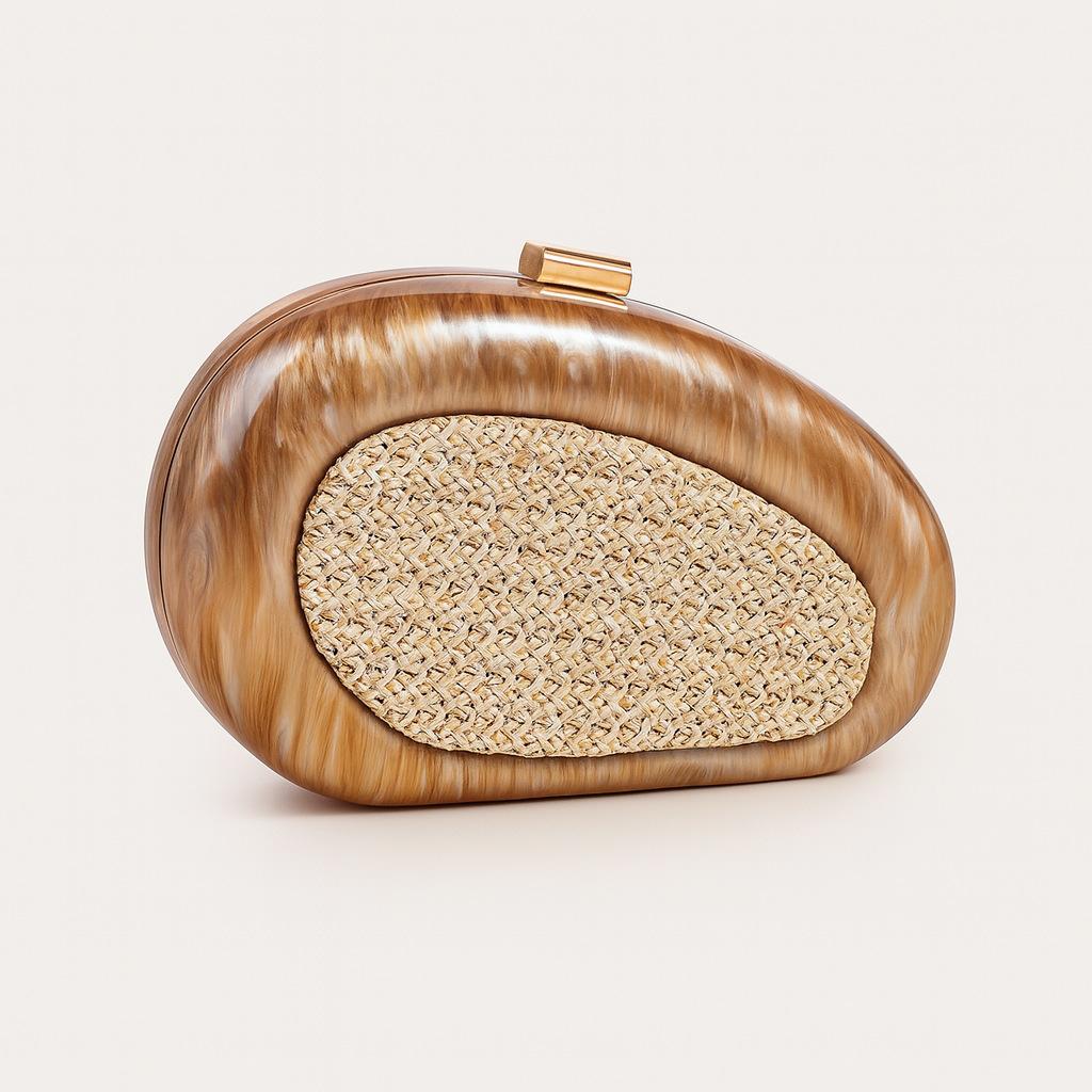 Women'S Shoulder Oblique Span Bag, Special-Shaped Shell Acrylic Bag, Fashion Wedding Dinner Clutch Bag