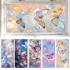 Window Privacy Film Stained Glass Flower Butterfly Decorative Window Sticker Heat Control Non-Adhesive Static Glass Cling for Home Bathroom Kitchen