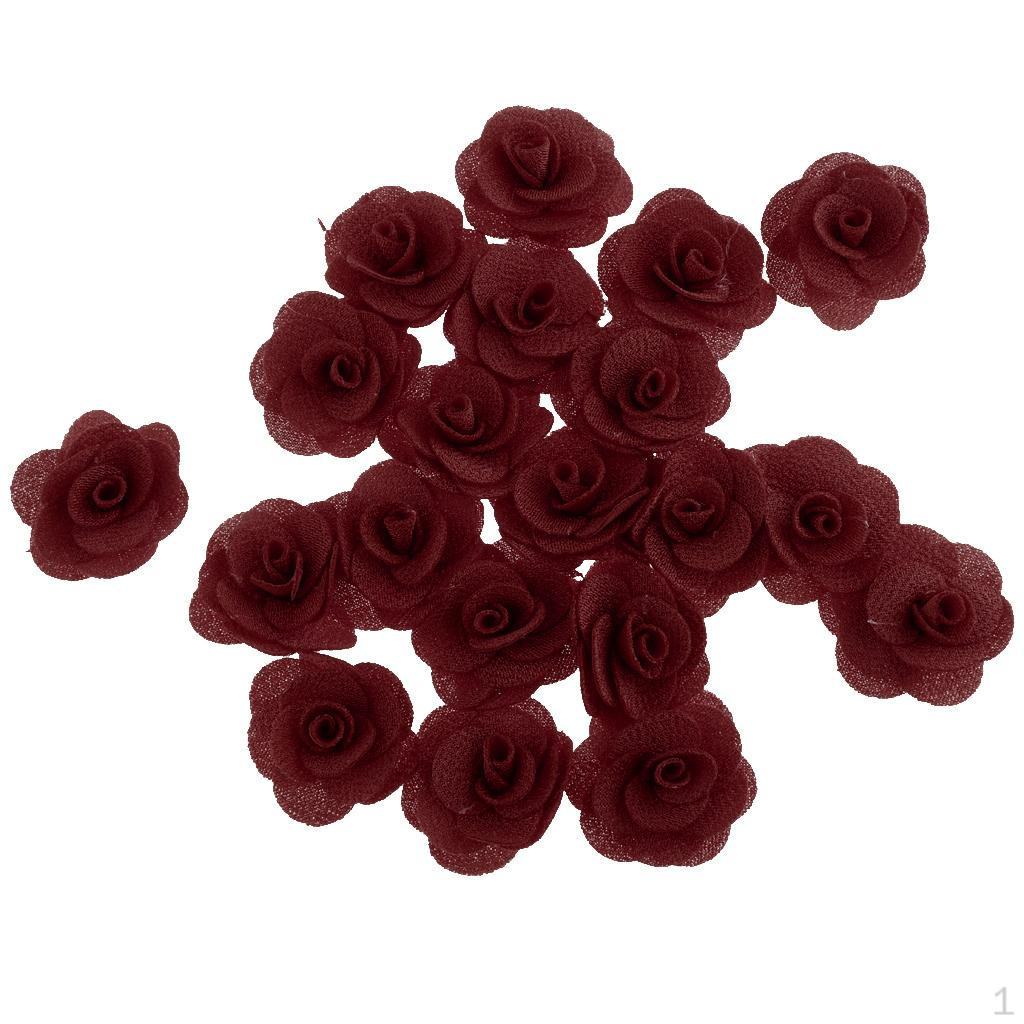 20 Pieces Made of silk flower diy Burgundy