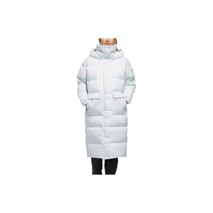 adidas Down Jackets Women's Light Blue Hooded Moderate EH5025