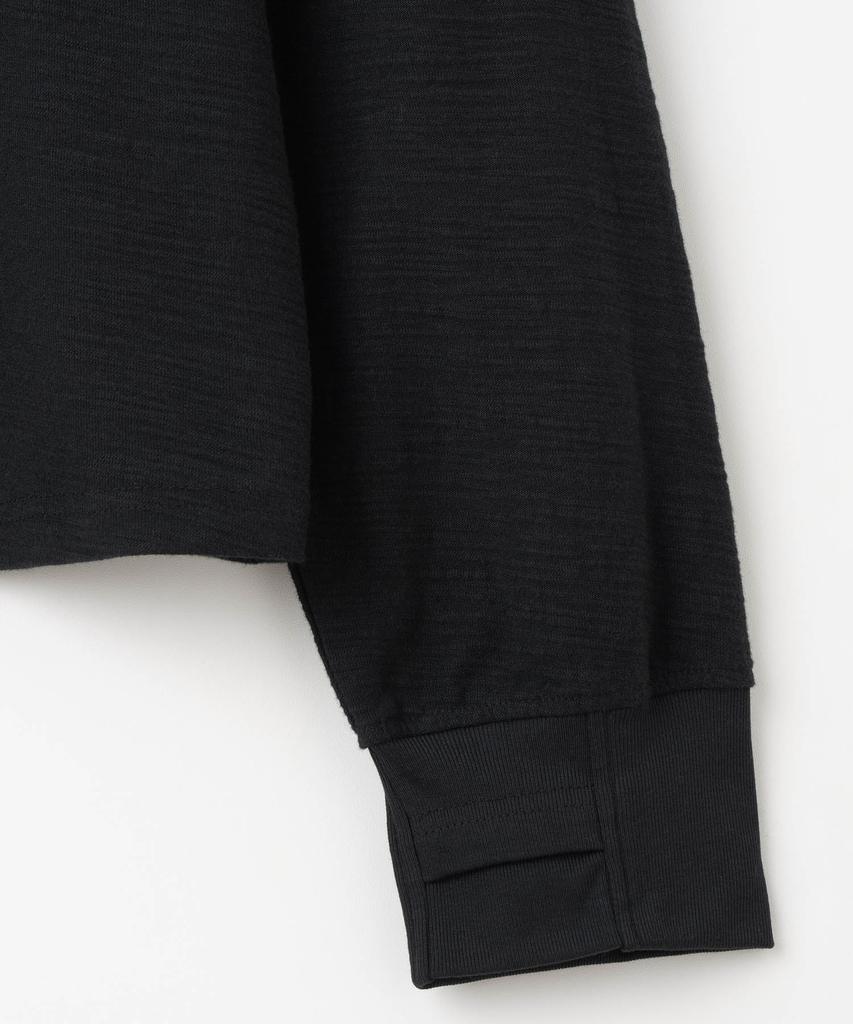 MILLO ARCHIVE Slit Henley Neck Long Sleeve [Black]