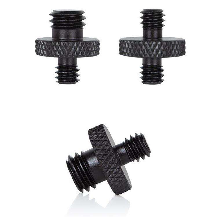 Double Headed Metal Screw Adapter 1/4" Male to 1/4" or 3/8" Male Threaded Screws
