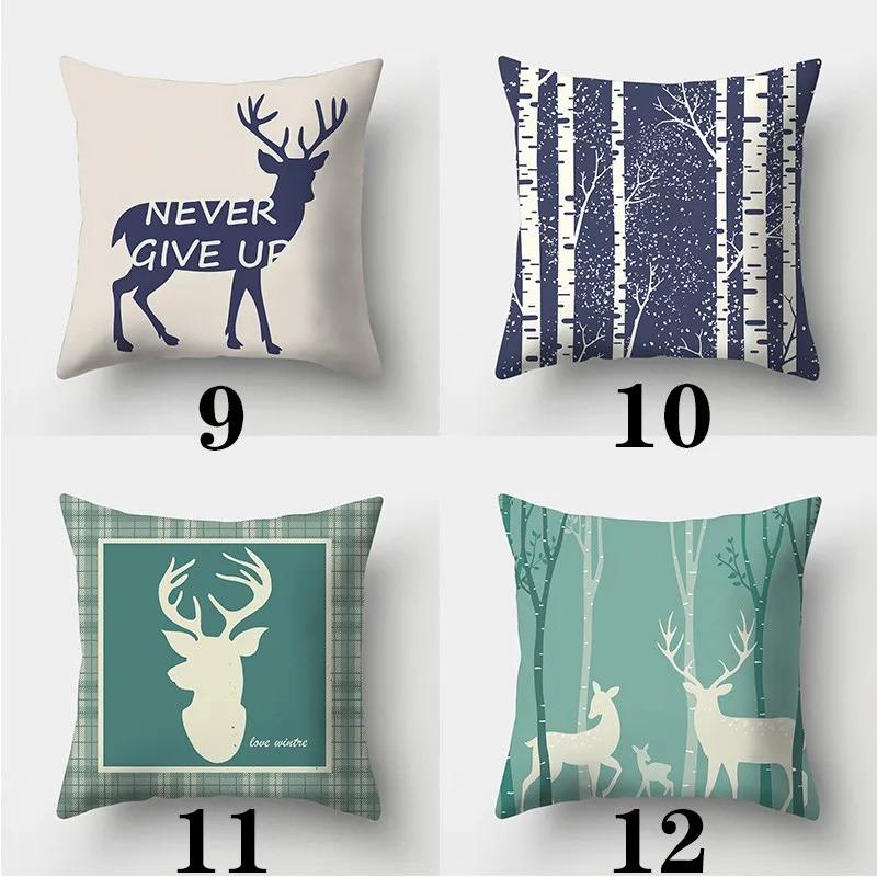 Creative Elk Cushion Covers Deer Pillowcases in the Forest Square Sofa  Home Decor