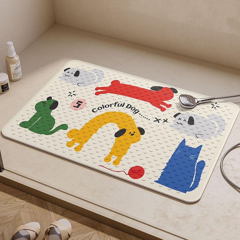 

Коврик для ванной комнаты с присоской и рисунком из мультфильма, противоскользящий коврик для душа, для купания детей и пожилых людей, специальный массажный коврик для ног против падений для домашнего использования 40*70cm