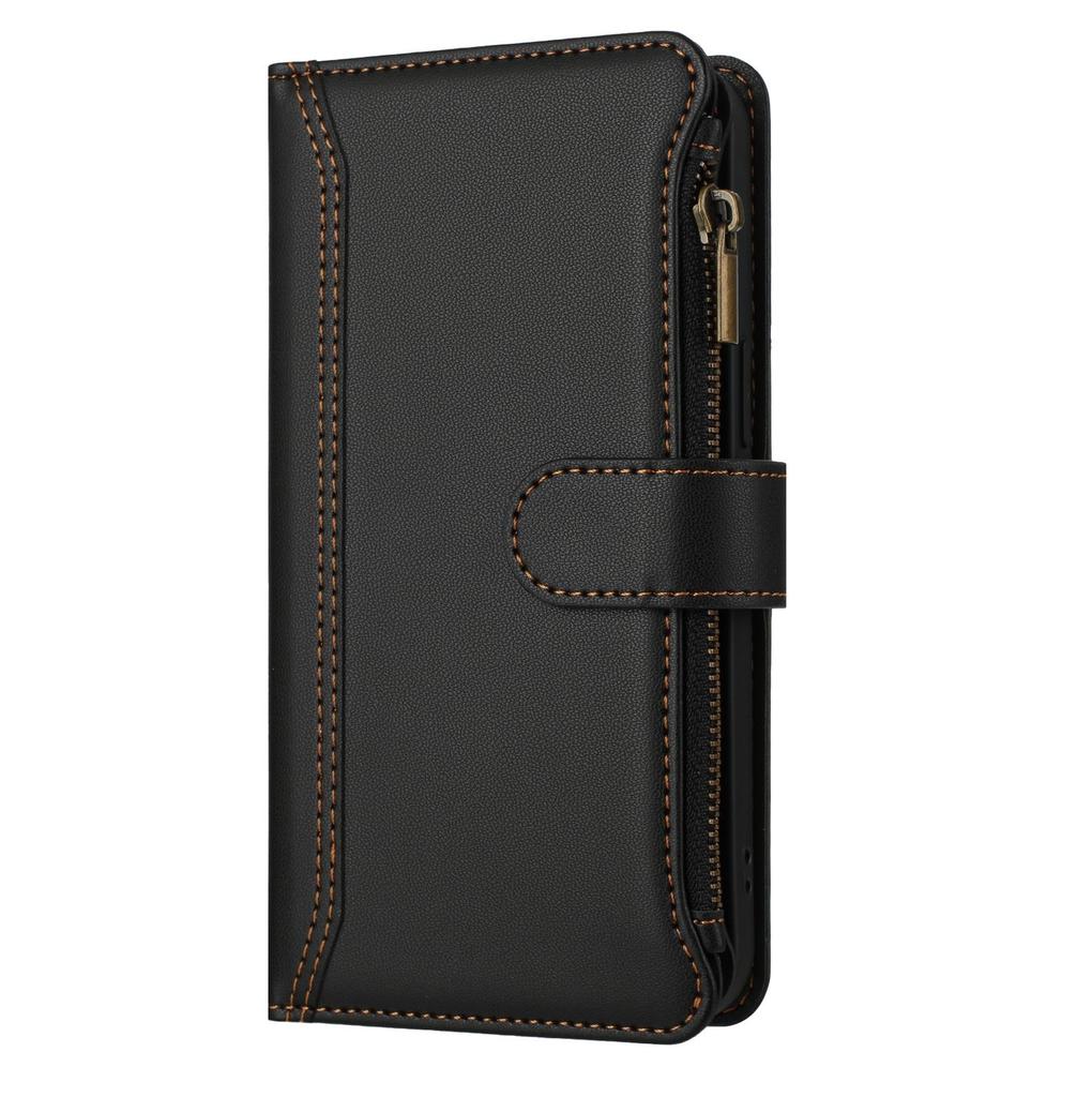 Leather Wallet Flip Case For Doogee N55 Plus N60 Pro Note 58 59 56 56x with Card Slots, Zipper Pocket, Crossbody Strap and Wristlet