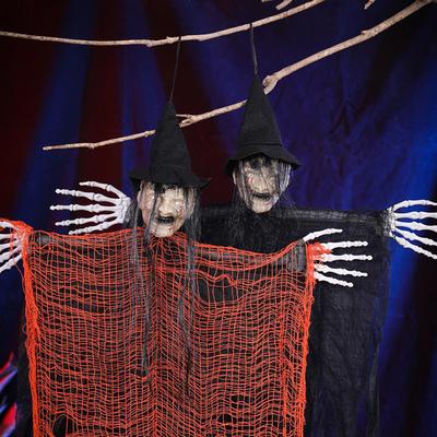 Halloween Decorations Spooky Witch Haunted House Hanging Ornaments for Indoor Outside Party Supplies Porch Yard Lawn Garden