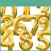 Luxurious 16" Gold Silver Air Filled Letter Number Balloons For Celebrations