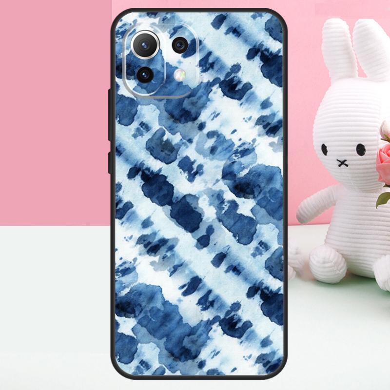 Shibori Indigo Batik Hülle Für Xiaomi 15 Ultra 14 15T 13T 14T 17 Pro Max POCO F8 Ultra F7 F5 F6 X5 X6 X7 Pro Funda