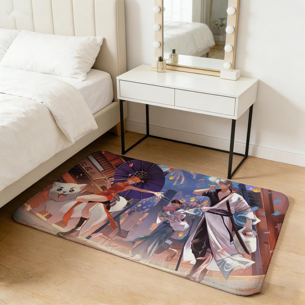 Hilarious G-Gintama Floor Mat Flannel Door Mat Non-Slip Absorbent Washable Indoor Home Rug