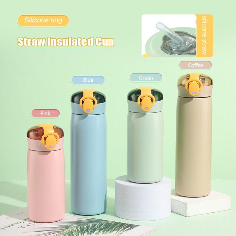 320/460ML Straw Insulated Cup Leak-Proof 304 Stainless Steel Vacuum Flask Keep Cold/Hot Stainless Steel Tumbler