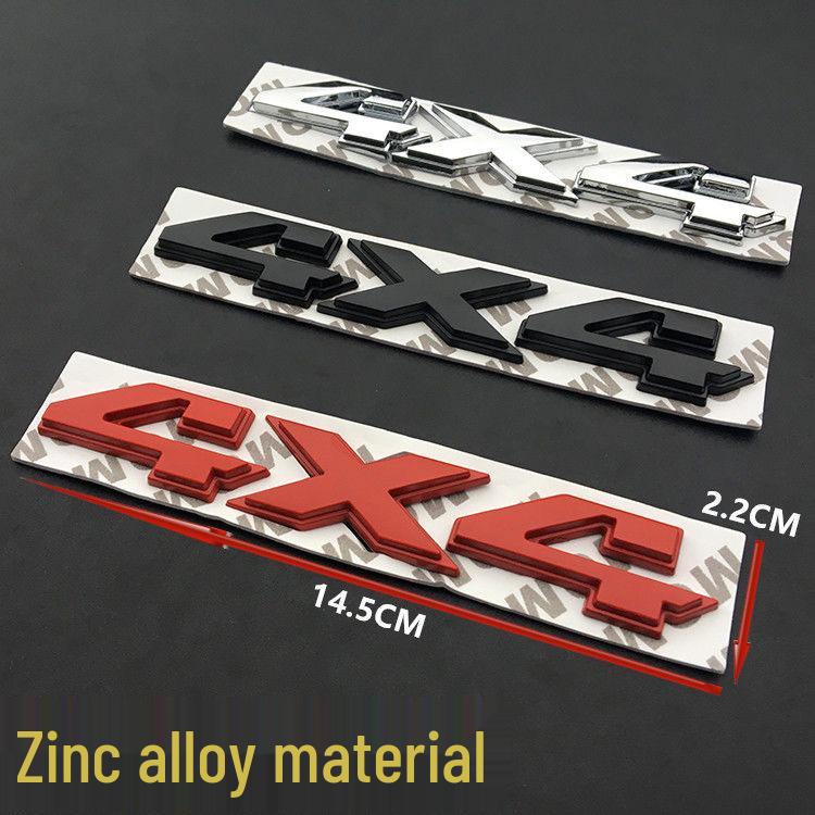 4x4 Rear Emblem Stickers for Dodge Ram, Grand Cherokee, Tacoma, Tundra, and Wrangler