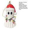 Christmas Ghost Pendant Resin 3D Ghost Hanging Ornament Mini Santa Hat