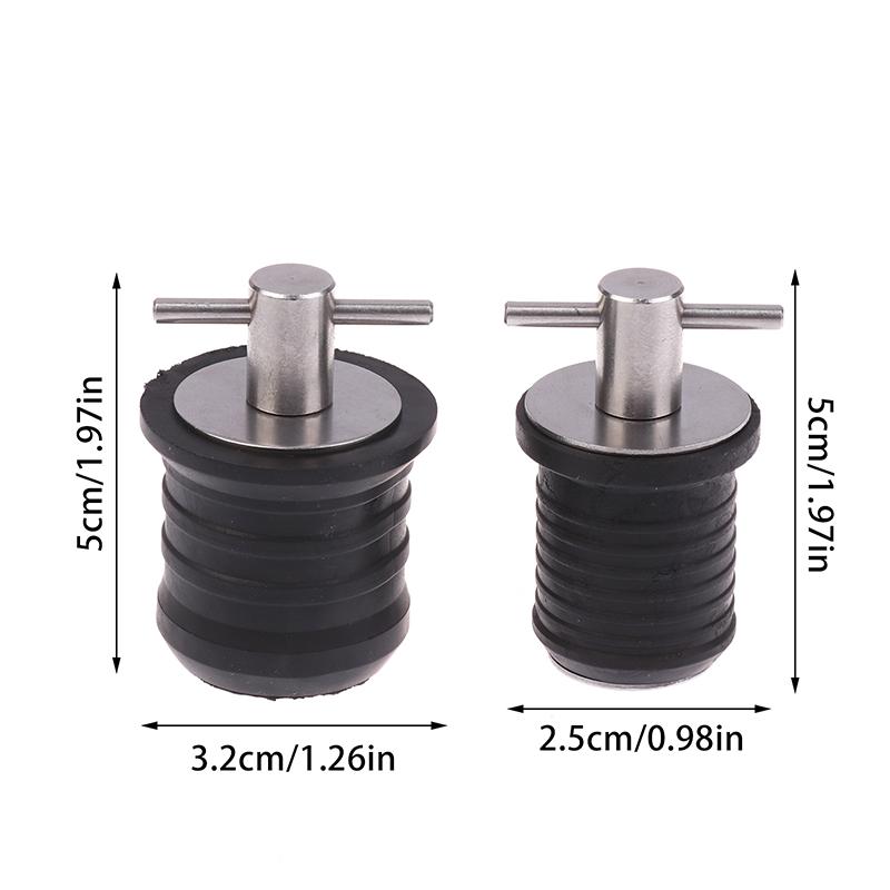 25Mm/32Mm T-Handle Drain Plug Twist-Turn Marine Boats Drain Plugs Rubber Plugs With Stainless Steel Handle Boats Accessories