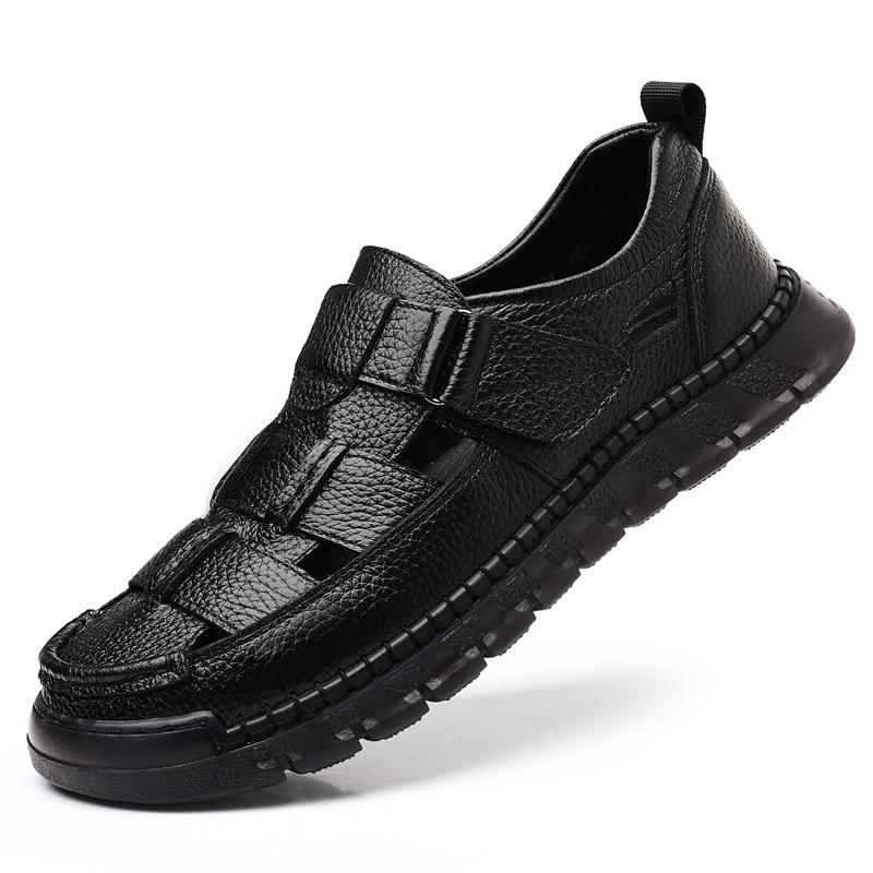 Fashion Beach Vacation Soft Sole Men Sandal New Summer Men Comfort Sandals Hollow Out Breathable Flats Leather Casual for Walking Shoes