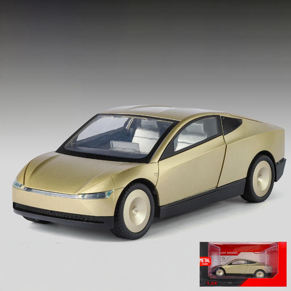 1:24 Cybercab Roboter-Taxi Legierung Metall Druckguss Modellauto Auto Zubehör Teile Verkaufsgeschäft Zentraler Steuerbildschirm Dekoration Geschenke