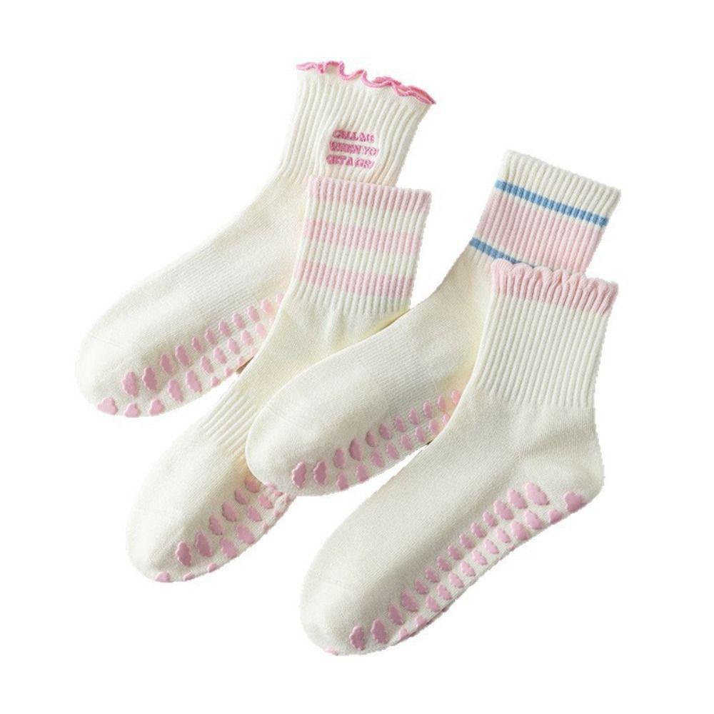 Cotton Pilates Socks for Women Breathable High-elastic Yoga Socks Sweat-absorbent Non-Slip Grip Floor Socks for Yoga Dance