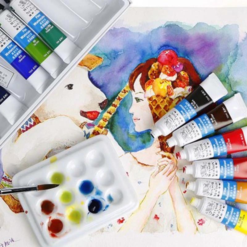 Vopsea Acuarelă Fină Netedă de Înaltă Calitate 12/18/24/36 Culori 10ML Pentru Artist Student
