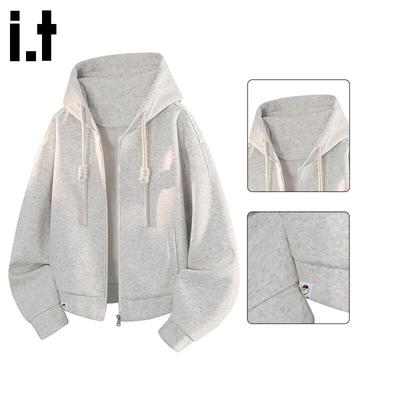 :CHOCOOLATE Damen lockerer Kapuzen-Strickjacke-Sweatshirt