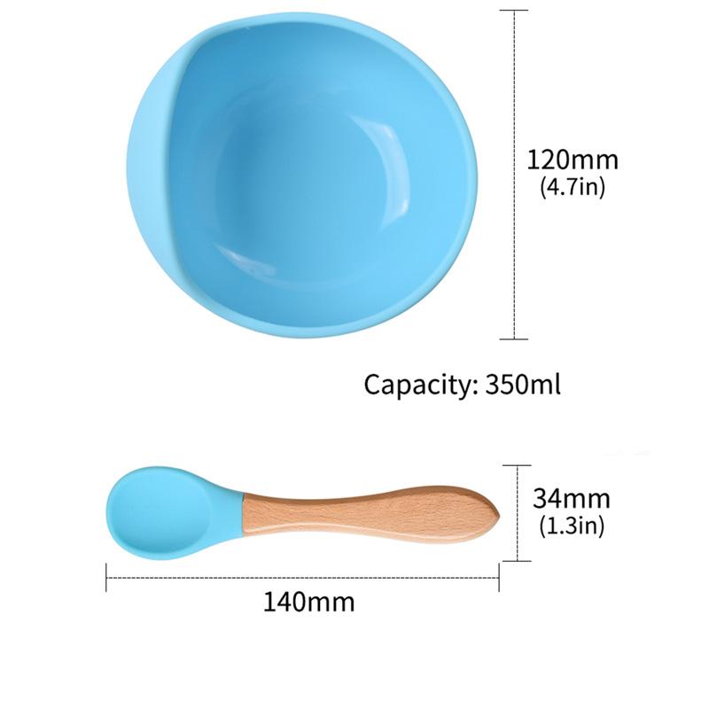 7pcs/set Baby Silicone Tableware Cartoon Printed Bibs Sucker Bowl Plate Cup Spoon Fork Sets Non-slip Children's Dishes BPA Free