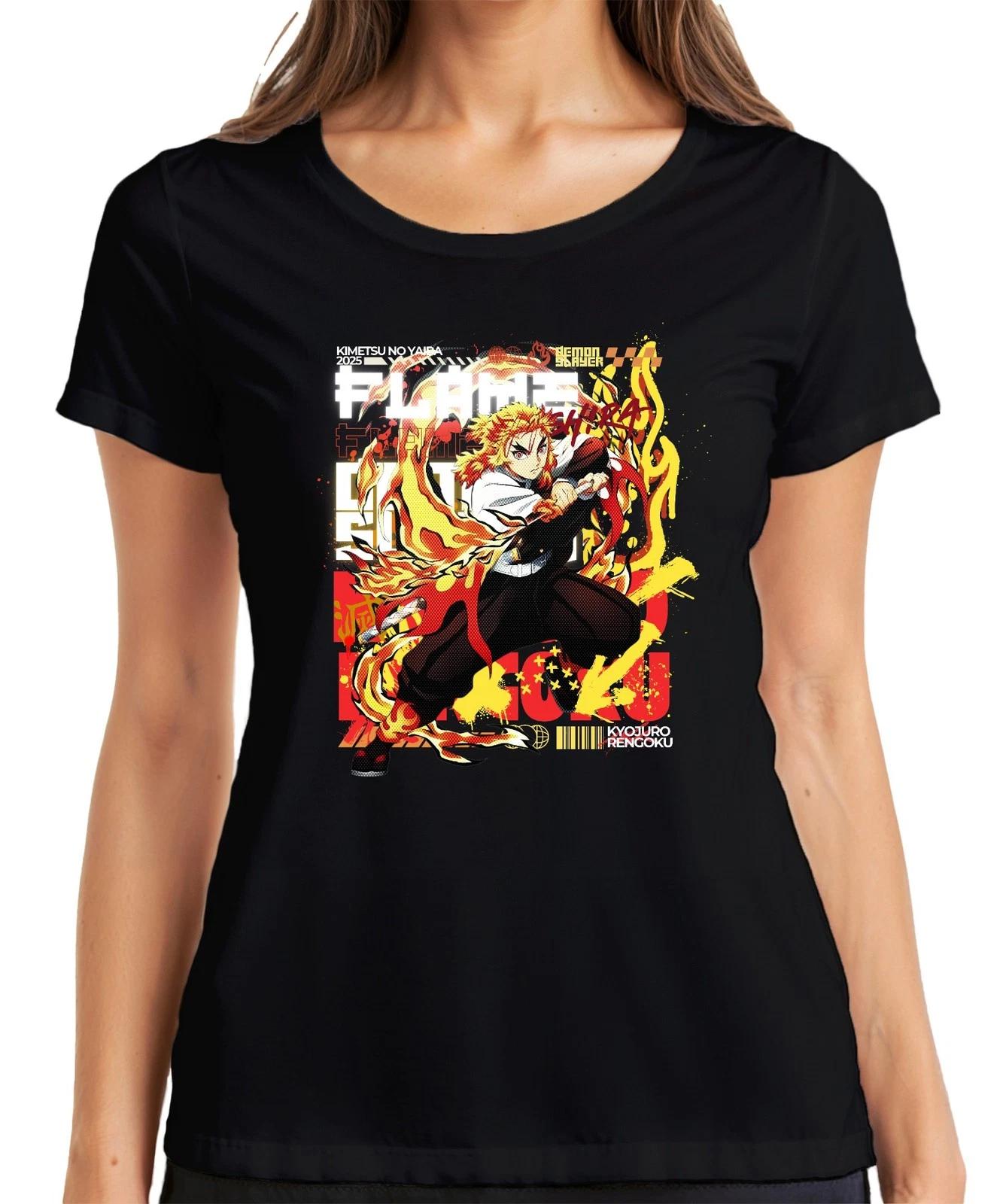 Kyojuro Rengoku Flammen Hashira Kimetsu no Yaiba Anime Geschenk Damen T-Shirt XS