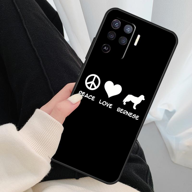 Funny Bernese Mountain Dog Case For Oppo A18 A38 A58 A78 A98 A80 A60 A40 A96 A76 A16 A94 A74 A54 A15 A17 A57 A77 A5 Pro