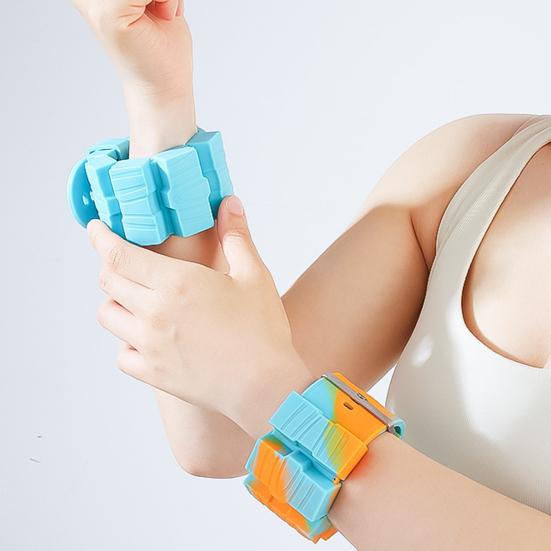 2 ks Sada zápěstních závaží Nastavitelný design Vodotěsné Snadno se čistí Silikonové cvičební náramky s váhami pro muže ženy