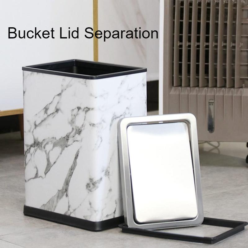Stainless Steel Trash Can with Lid Luxury Large Capacity Trash Bin Minimalist Built-in Wastebasket Home Room Bathroom Supplies
