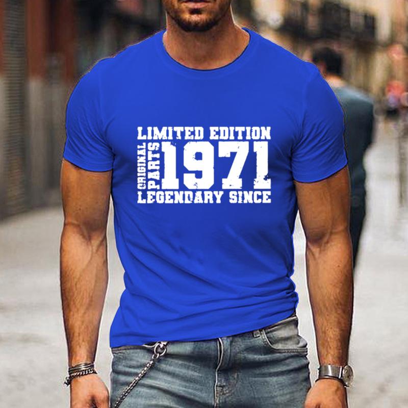 1971 EDITION Buchstaben Print Lässige Rundhals Kurzarm Oberteile Für Männer Outdoor Freizeitkleidung T-Shirt Damen T-Shirts Oberteile