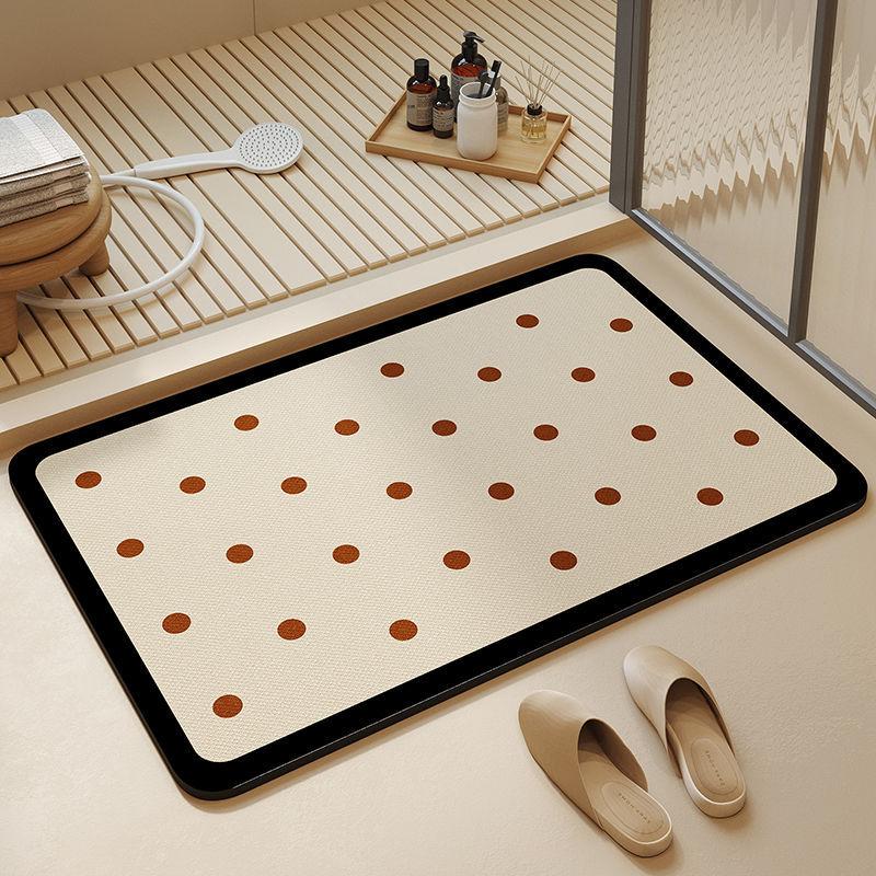 Cream Wind Diatom Mud Floor Mat Bathroom Water-Absorbing Quick-Drying Floor Mat Household Bathroom Door Non-Slip Easy To Take Care Of Floor Mat