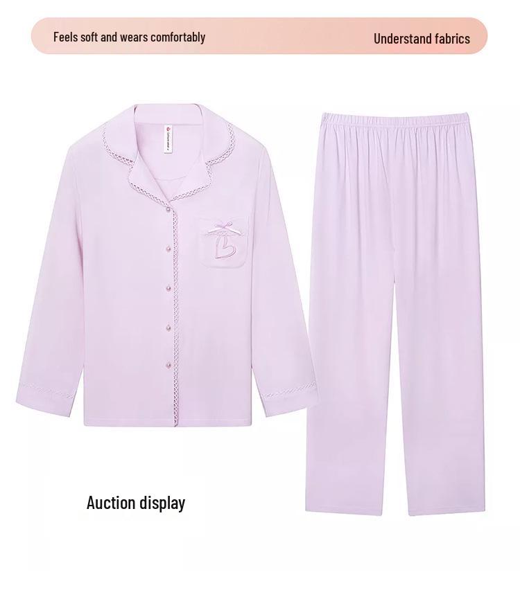 Women's Cotton Pajamas, Spring/Autumn Style, 2025 New Long-Sleeve Set for Home and Outings