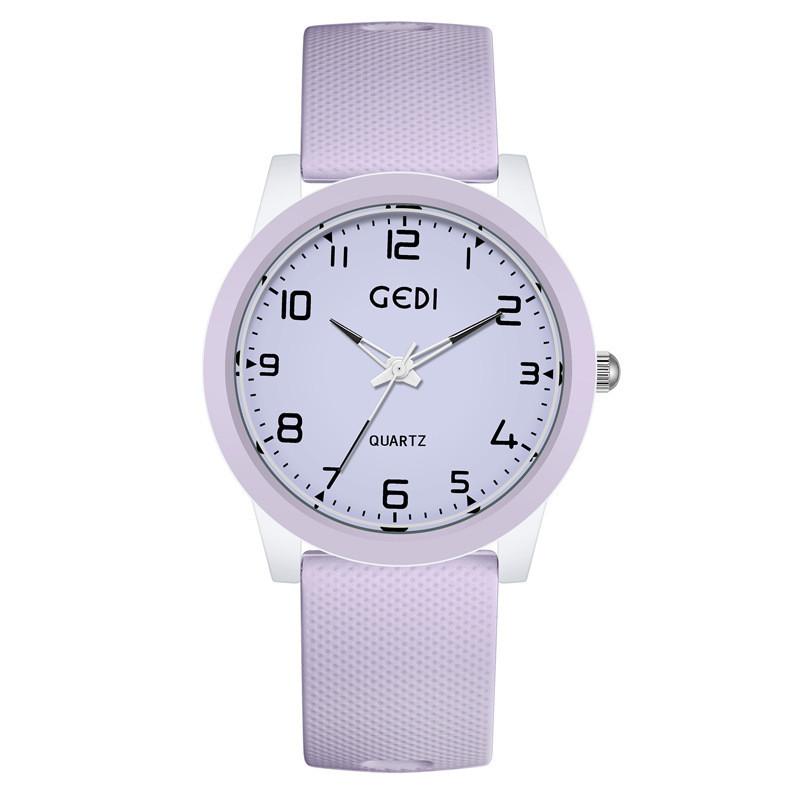

Gedi Silicone Watch For Women Waterproof Quartz Student Wristwatch With Decorative Dial Style F