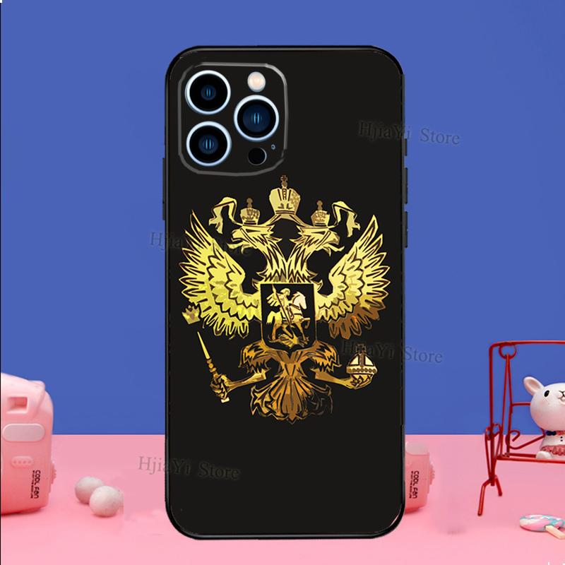 Russia Russian Coat Of Arms Phone Case For iPhone 16 15 11 12 13 14 Pro Max Mini X XS XR Plus SE2 Funda Coque Capa Cover