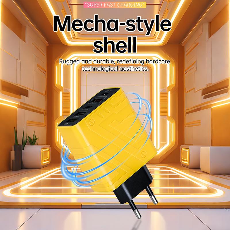 240W 5-Port Usb Type C Fast Wall Adapter Quick Charge Mobile Phone High-Speed Charging Dock For Iphone Xiaomi Phones Tablets