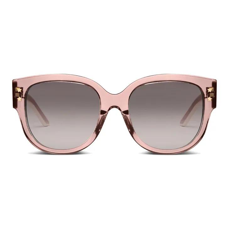 Dior Sluneční brýle s logem na stranicích, oválný rám, dámské růžové [Vhodné pro dioptrická skla]