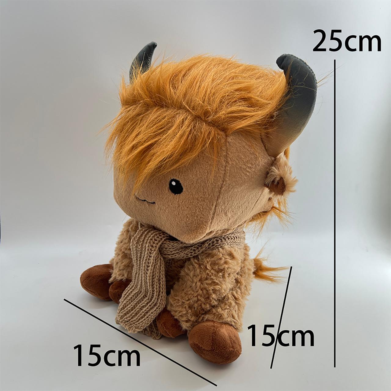 

25cm Highland Cow Plush Dolls Cartoon Animal Cow Plush Toys Home Decoration Cute Soft Stuffed Toys Pillow Dolls Birthday Gifts 25cm