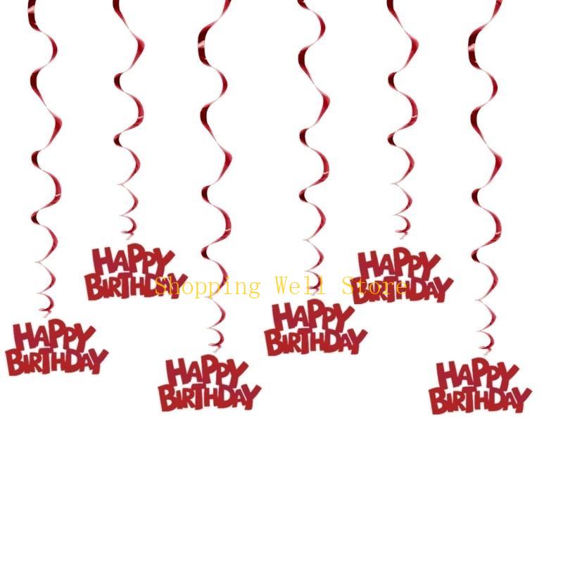 KX4B Birthday Celebration Spirals Hanging Decoration For Indoor And Outdoors Parties