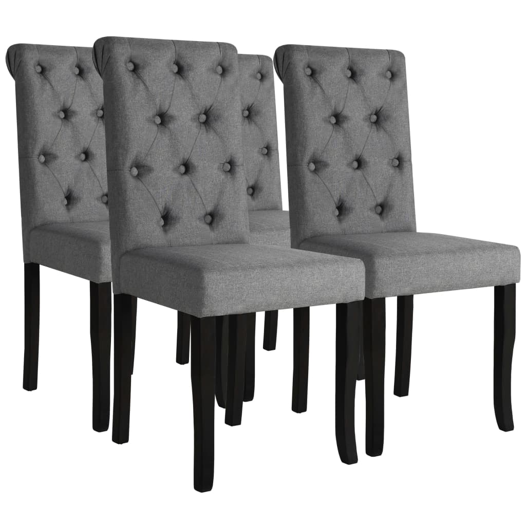 Dining Room Chairs 4 Pcs Dark Grey Fabric