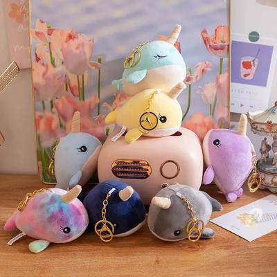 Cute Creative Marine Animals Colored Whale Plush Pendant Plush Toy Bag Accessories Keychain Pendant Bag Car Pendant Best Gift